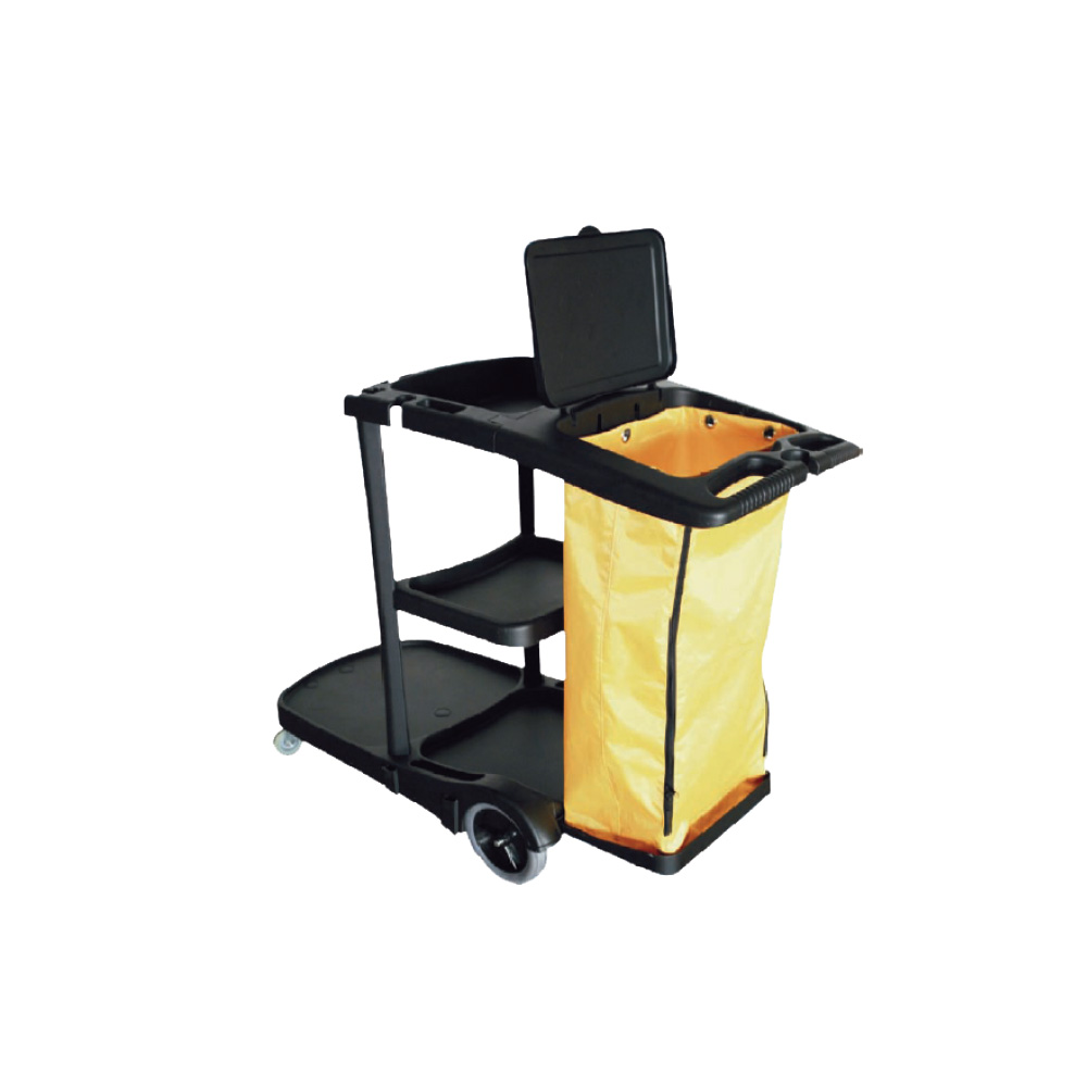 Black Body Janitor Cart c/w Cover Janitor Cart Janitorial Supplier