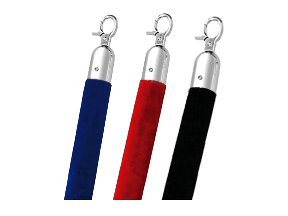 5ft Velvet Rope Black, Red & Blue Velvet Rope for Stainless Steel QUp