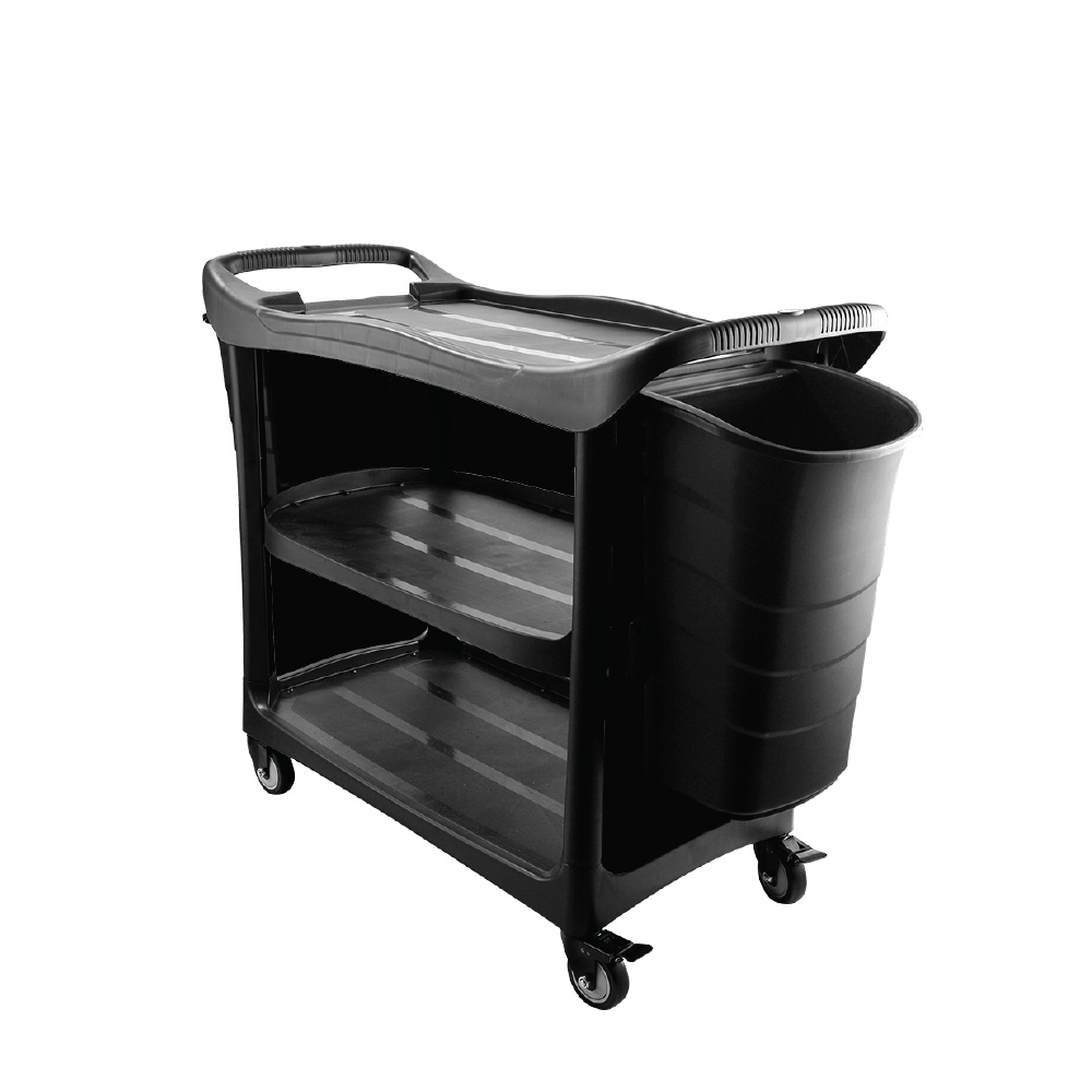 3 Tier Utilities Cart c/w Buckets & 3 Side Cover (Black Body)