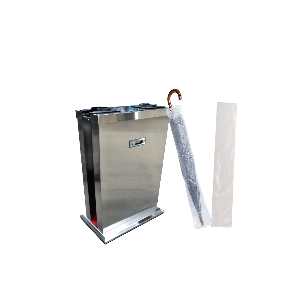 Stainless Steel Umbrella Bag Wrapping Stand Double