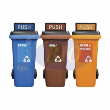 120L|M3| Recycle Mobile Garbage Bin 3-in-1 c/w Turbo Lid