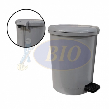 Plastic Round Pedal Bin - Grey (Metal Rod)