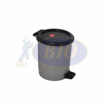 Plastic Round Pedal Bin – Grey | 10L