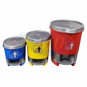 Plastic Round Pedal Bin - 15L / 30L / 45L | Red / Blue / Yellow / Green
