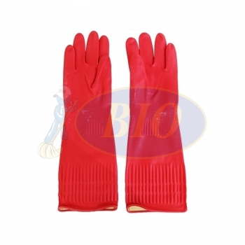 15in Long Rubber Hand Glove - Red