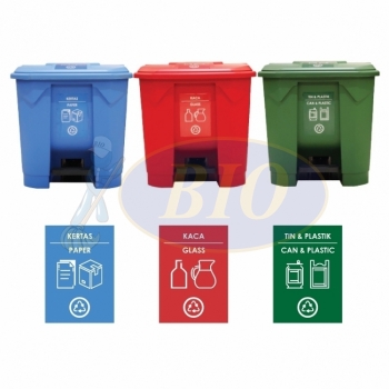 30L | CM3A | Recycle TT Step On / Pedal Bin (3-in-1)