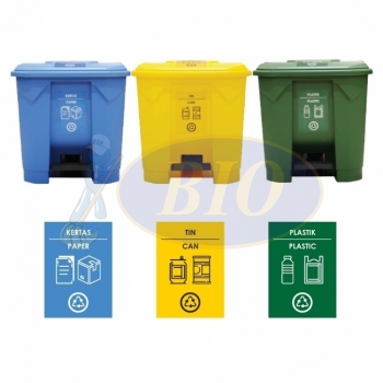 30L | CM3B | Recycle TT Step On / Pedal Bin (3-in-1)