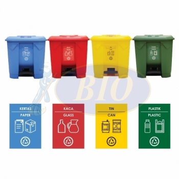 30L | CM4 | Recycle TT Step On / Pedal Bin (4-in-1)