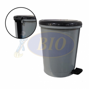 Plastic Round Pedal Bin - Grey (Plastic Rod)