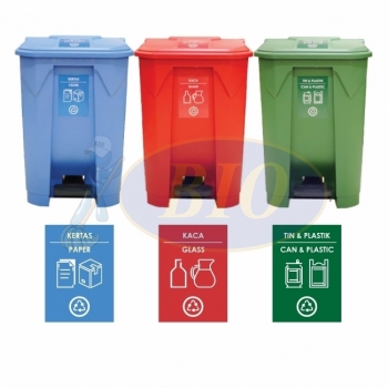 45L | CM3A | Recycle TT Step On / Pedal Bin (3-in-1)