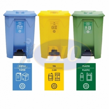 45L | CM3B | Recycle TT Step On / Pedal Bin (3-in-1)