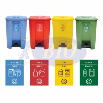 45L | CM4 | Recycle TT Step On / Pedal Bin (4-in-1)