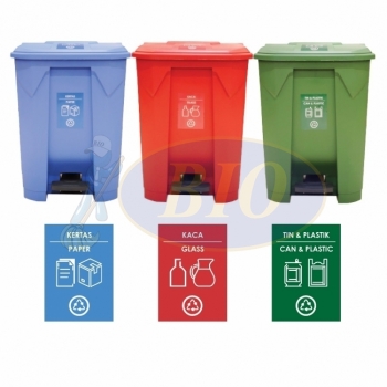 68L | CM3A | Recycle TT Step On / Pedal Bin (3-in-1)