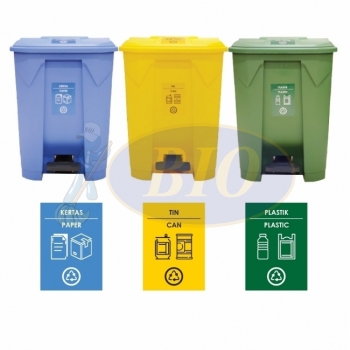 68L | CM3B | Recycle TT Step On / Pedal Bin (3-in-1)