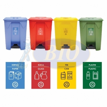 68L | CM4 | Recycle TT Step On / Pedal Bin (4-in-1)