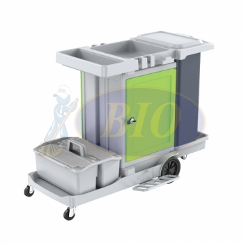 R39 Multi-Function Janitor Cart cw Flat Mop Bucket (Grey)