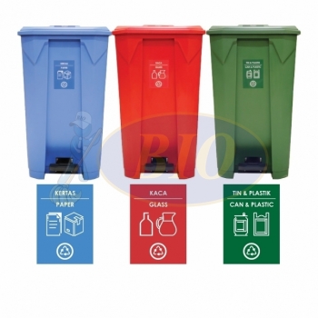 87L | CM3A | Recycle TT Step On / Pedal Bin (3-in-1)