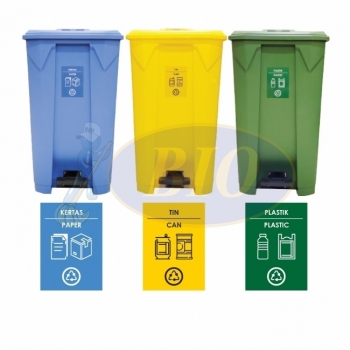 87L | CM3B | Recycle TT Step On / Pedal Bin (3-in-1)