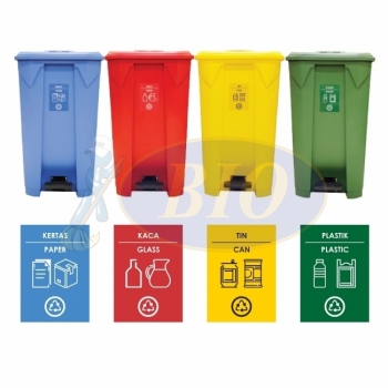 87L | CM4 | Recycle TT Step On / Pedal Bin (4-in-1)