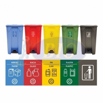 87L | CM5W | Recycle TT Step On / Pedal Bin (5-in-1W)