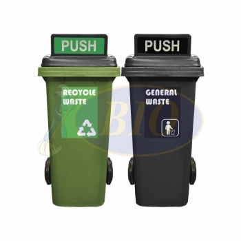 120L|M2W| Recycle Mobile Garbage Bin 2-in-1W c/w Turbo Lid
