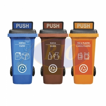 120L |CM3| Mobile Garbage Recycle Bin 2-Wheel 3-in-1 C/W Turbo Lid