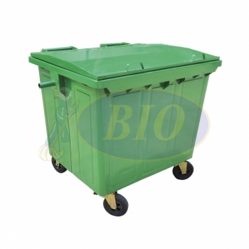900L Galvanized Zinc Plated Mobile Garbage Bin c/w Cover