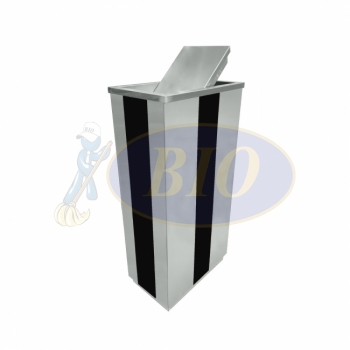 SS412 Stainless Steel + Silkscreen Bin Rectangular c/w Flip Top