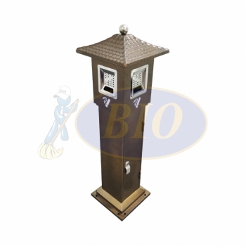 AT041 Powder Coated Ashtray Stand Square (Roof)