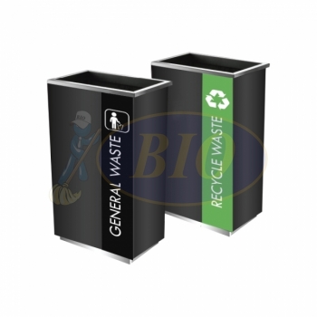SS102-OTB |IN2| Powder Coated Recycle Bin Rectangular C/W Open Top (2-in-1)