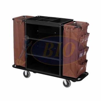 Stainless Steel Black Powder Coated Maid Trolley