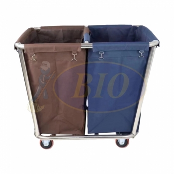 Stainless Steel Double Bag Linen Trolley