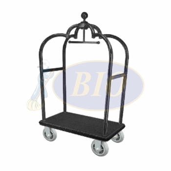 Stainless Steel Luggage Birdcage Trolley (Black)