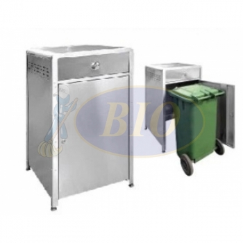 Stainless Steel Outdoor Bin Cabinet c/w Flap Door &120L MGB