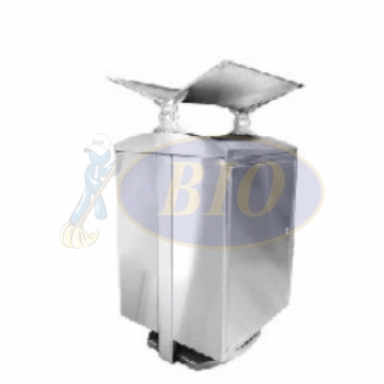 Stainless Steel Outdoor Bin Square cw Seagull Roof