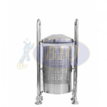 Stainless Steel Outdoor Bin H-Shape cw Foot Pedal n Roof