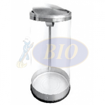 Stainless Steel Transparent Bin Round c/w Flip. Top &  Bag Holder