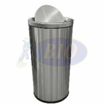 Stanless Steel, (sus 410) Bin Round c/w Flip Top Outdoor Bin