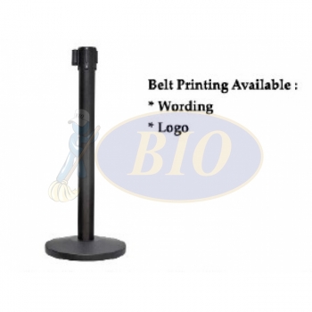 Black Coated Retractable Belt Q-up Stand