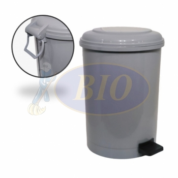 Plastic Round Pedal Bin – Grey (Metal Rod) | 35L