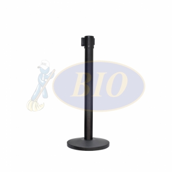 Black Powder Coated Retractable Belt Q-Up Stand