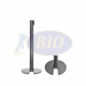 Black Coated Retractable Belt Q-up Stand (Stackable)