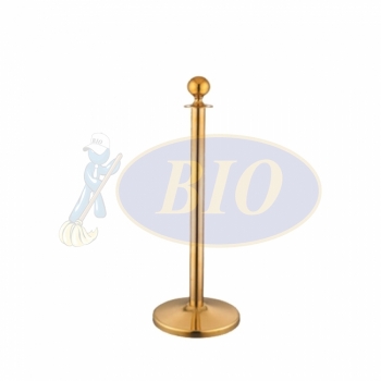 Gold Electroplated Velvet Rope Q-Up Stand (Round Head)