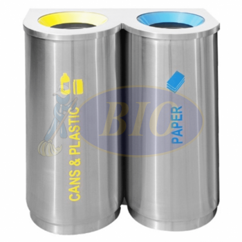 SS102 |CE2| Stainless Steel Recycle Bin Rectangular C/W Flip Top (2-in-1)