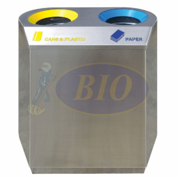 SS102 |CE2| Stainless Steel Recycle Bin Rectangular C/W Flip Top (2-in-1)