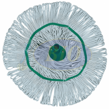 Cotton Circular Mop c/w Colour Ribbon (Refill) - Green