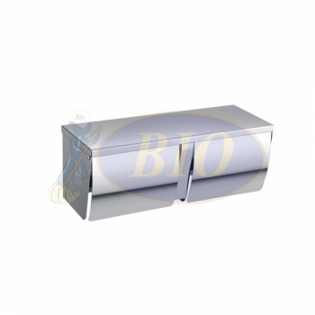 Double Stainless Steel Toilet Roll Dispenser (Full Cover)