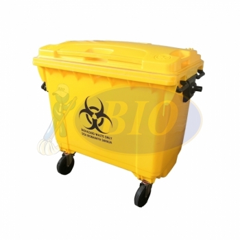 660L Biohazard Mobile Garbage Bin 4-Wheel