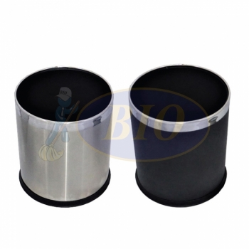 Double Layer Room Bin (Round) – Stainless Steel Outer / Black Outer