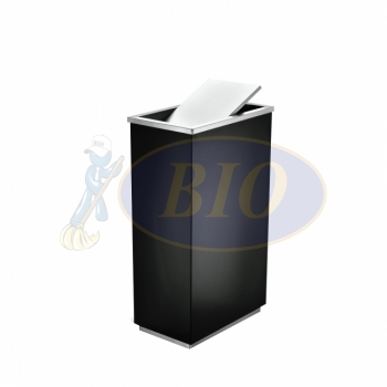 SS102 (BLK) Black Powder Coated Bin Rectangular C/W Flip Top